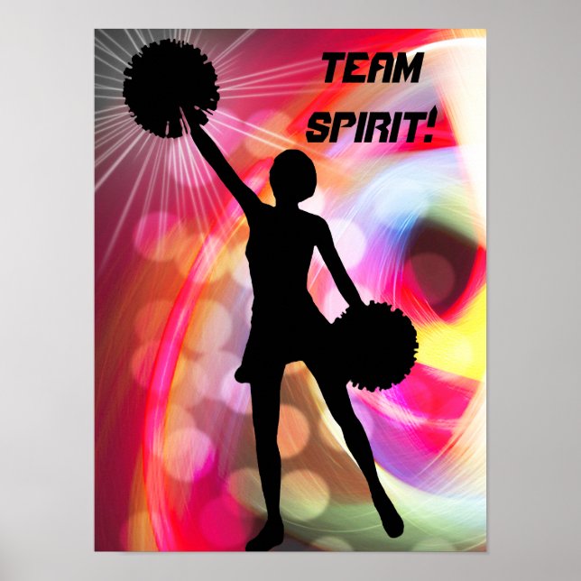 Poster Arc-en-ciel clair avec Pom-pom girl (Devant)