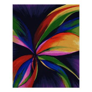 Poster Arc-en-ciel coloré Paradise Abstrait Flower Art