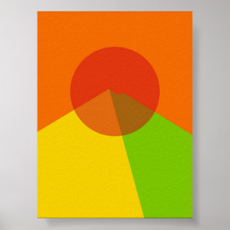 Poster Arc en ciel Coucher de soleil sur les montagnes Ab