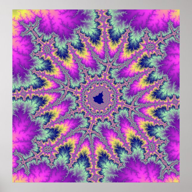 Poster Arc-en-ciel couleur rose et vert menthe (Devant)