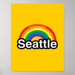 POSTER ARC-EN-CIEL DE FIERTÉ DE SEATTLE LGBT