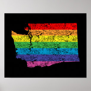 Poster arc-en-ciel de washington