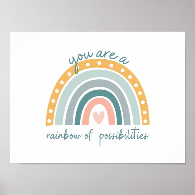 Poster Arc-en-ciel des possibilités - Vibes positives Pas (Devant)