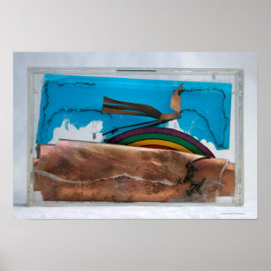 Poster Arc en ciel et oiseaux Abstraits K7 1986 Multimédi