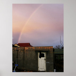 Poster arc-en-ciel jardin