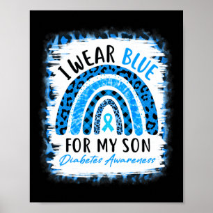 Poster Arc-en-ciel Je Porte Du Ruban Bleu Pour Mon Fils D