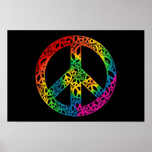 Poster Arc-en-ciel morceaux de paix