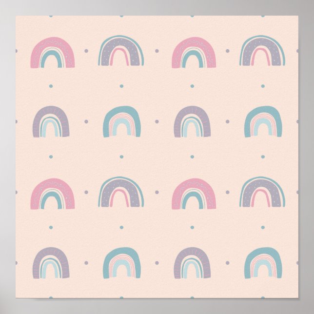 Poster Arc-en-ciel Pastel coloré #6 (Devant)