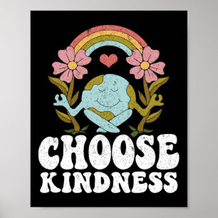 Poster Arc-en-ciel positif Hippie de paix Choisissez Kind