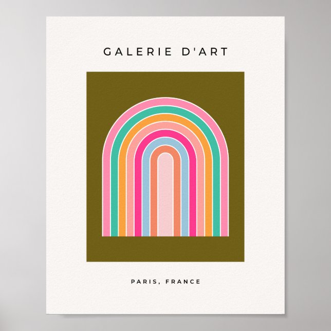 Poster Arc-en-ciel rétro coloré (Devant)