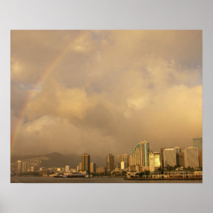 Poster Arc en ciel sur Honolulu, Hawaii, États-Unis 3
