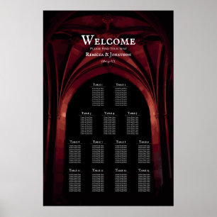 Poster Arc gothique Mariage élégant Noir Noir Noir Rouge