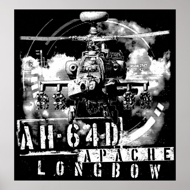 Poster Arc long Apache AH-64D (Devant)
