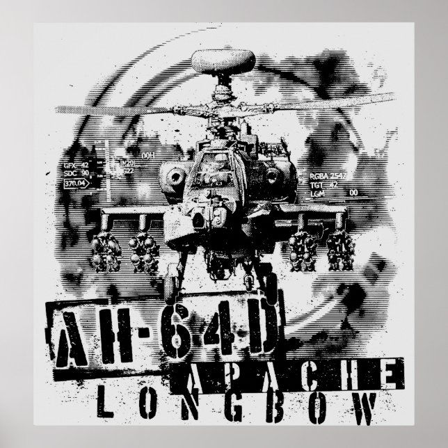 Poster Arc long Apache AH-64D (Devant)