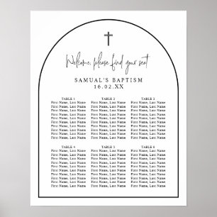 Poster Arc noir blanc minimaliste Baptême de siège graphi