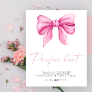Poster Arc rose - chasse à la tétine jeu de baby shower