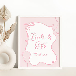 Poster Arc rose whimsical Livres et cadeaux baby shower