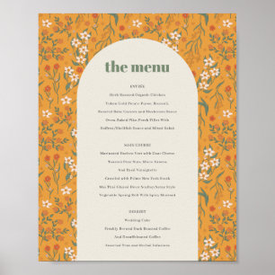 Poster Arc Super Jaune Arc Floral Mariage Menu Post