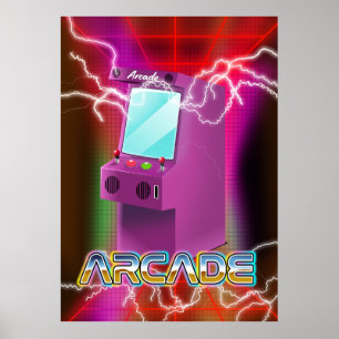 Poster Arcade rétro des années 1980