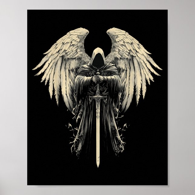 Poster Archangel Gabriel Christian Angel Catholic Warrior (Devant)