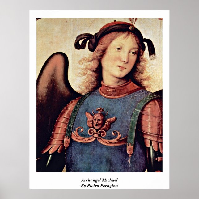 Poster Archangel Michael Par Pietro Perugino (Devant)