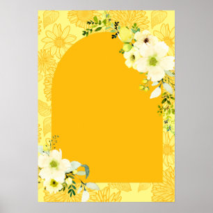 Poster Arche de fleurs jaunes Signal d'accueil haldi