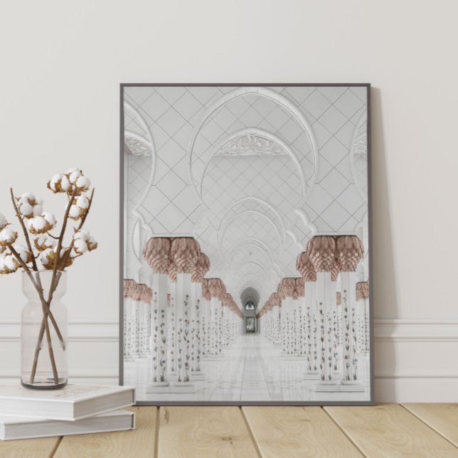 Poster Arche de la mosquée d'or blanche et Rose (Créateur téléchargé)