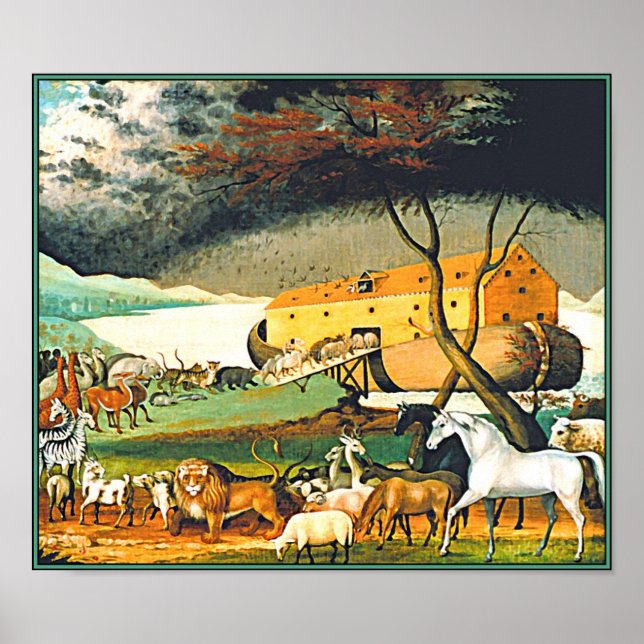 Poster Arche de Noé par Edward Hicks - Tous les animaux ! (Devant)