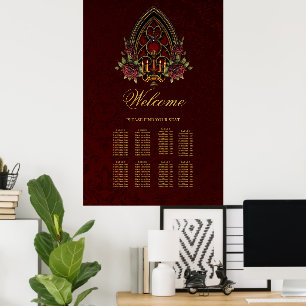 Poster Arche gothique aux crânes.
