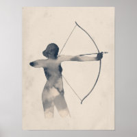 Archeresse aquarelle Silhouette