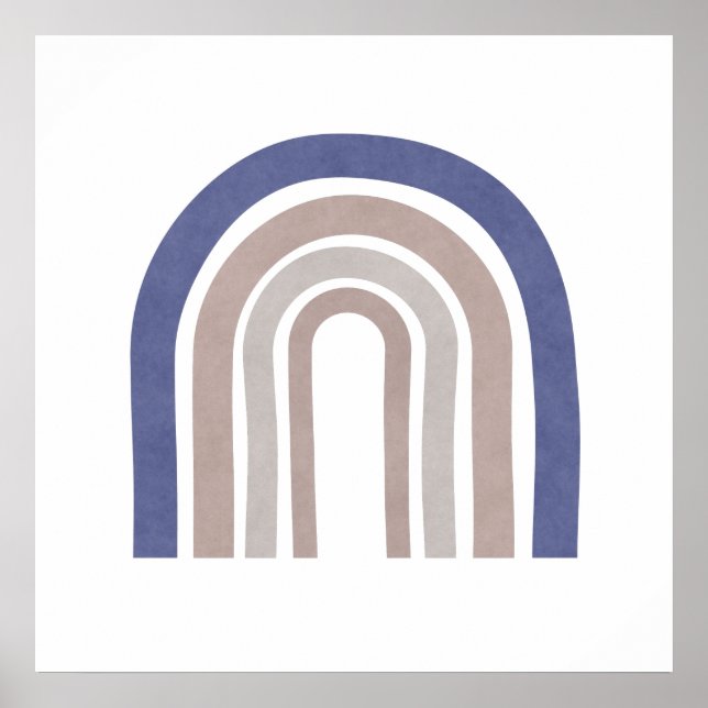 Poster Arches du milieu du siècle - Bleu et Beige (Devant)