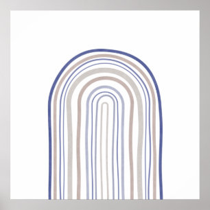 Poster Arches du milieu du siècle - Bleu et Beige