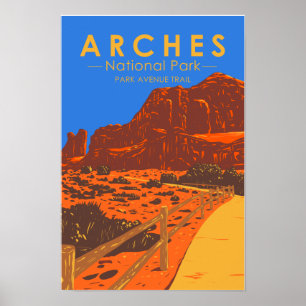 Poster Arches National Park Utah Park Avenue Trail 