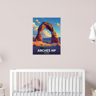 Poster Arches NP - Vintage Travel Illustration