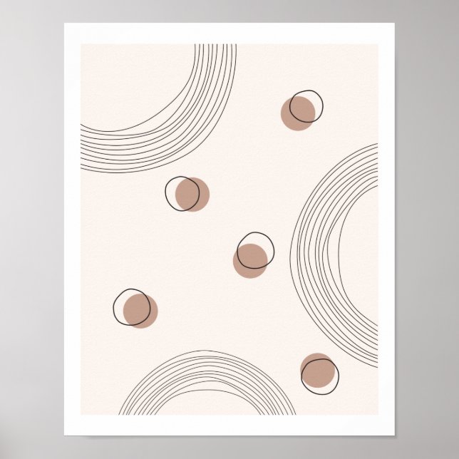 Poster Arches simples Art géométrique moderne ligne neutr (Devant)
