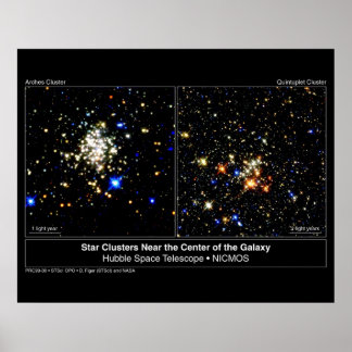 Poster Arches Star Cluster et Quintuplet Star Cluster