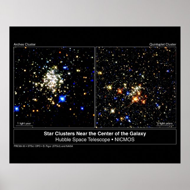 Poster Arches Star Cluster et Quintuplet Star Cluster (Devant)