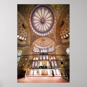 Poster Architecture bleue d'intérieur de mosquée