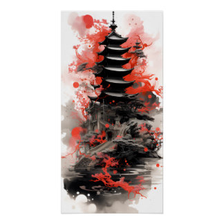 Poster Architecture japonaise traditionnelle