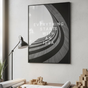 Poster Architecture Moderne Noir & Blanc Motivationnel