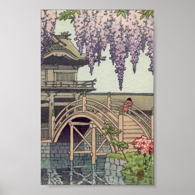 Poster Architecture Shinto, Pont Kameido Kawase (Devant)