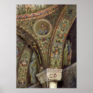 Poster Architecture vintage, Arche décorative dans une ég