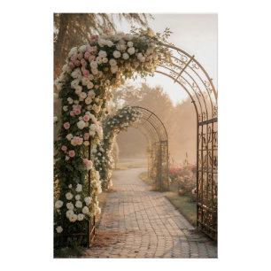 Poster Archway de jardin de roses romantiques rêvé
