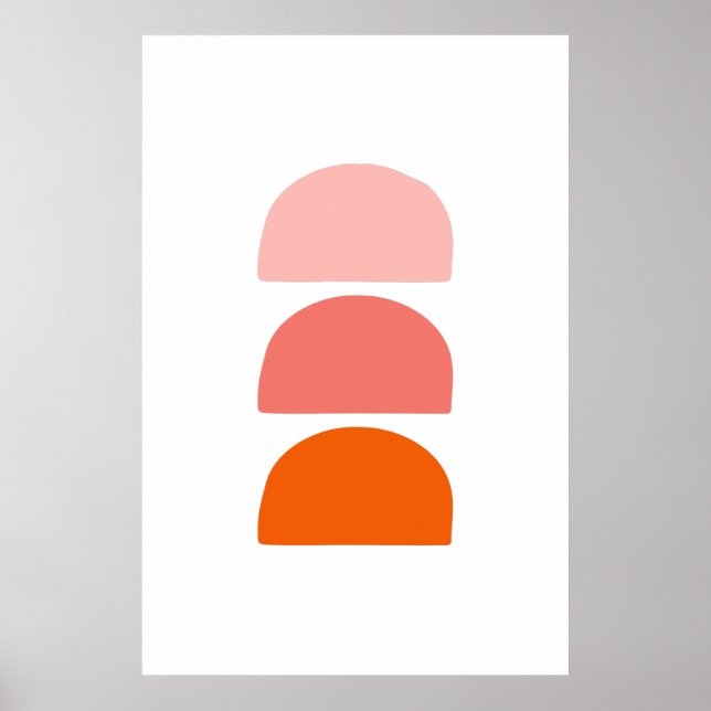 Poster Arcs Corail rose Orange (Devant)