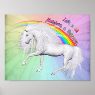 Poster Arcs-en-ciel et licornes