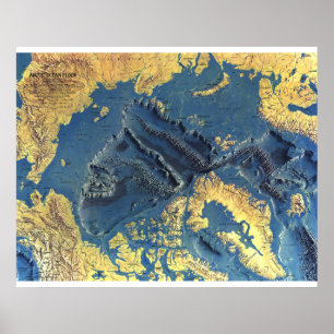 Poster " Arctic : 1971 - Ocean SeaFloor map ...