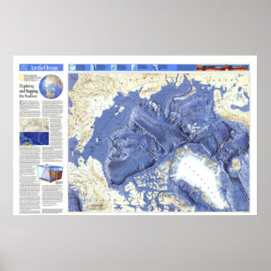 Poster " Arctic : 1990/today - Carte détaillée des fonds 