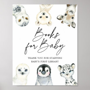 Poster Arctic Animals Baby shower Livres Pour Bébé Signal