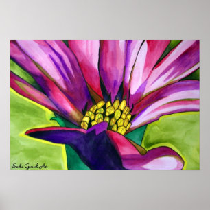 Poster Ardoise de fleur marguerite violette africaine
