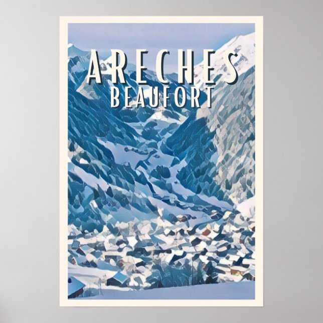 Poster Areches Beaufort Station de ski (Devant)